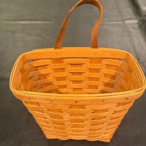 Vintage 1994 Longaberger Square Basket with Leather Strap